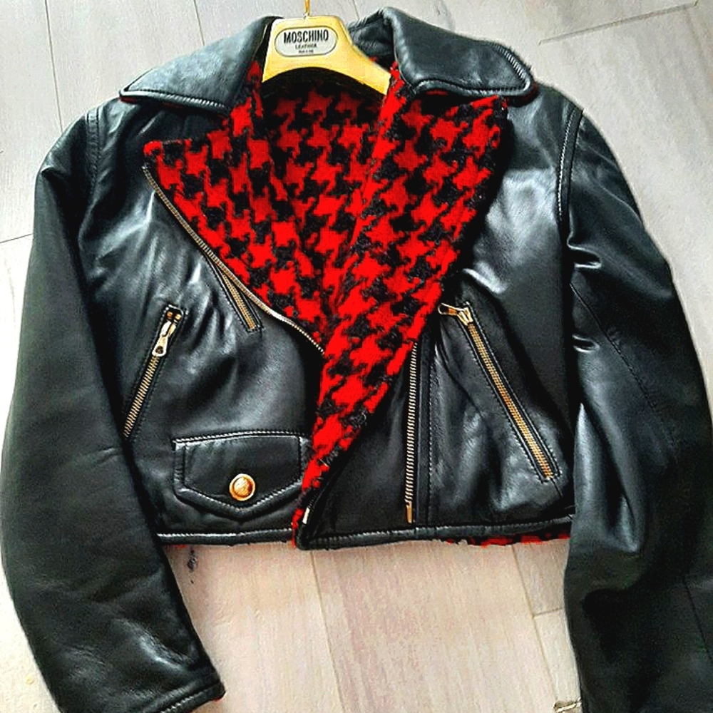 💯 authentic Moschino leather jacket